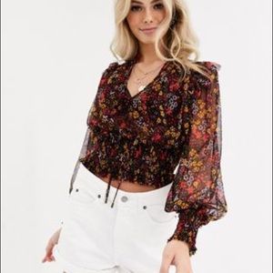 Free People Black Twyla Top SZ S NWT